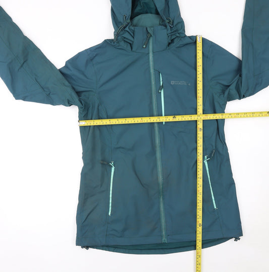 Mountain Warehouse Women Blue Waterproof Hooded Rain Jacket Size 12