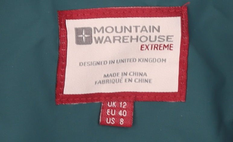 Mountain Warehouse Women Blue Waterproof Hooded Rain Jacket Size 12