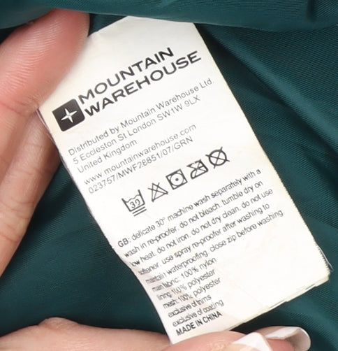 Mountain Warehouse Women Blue Waterproof Hooded Rain Jacket Size 12