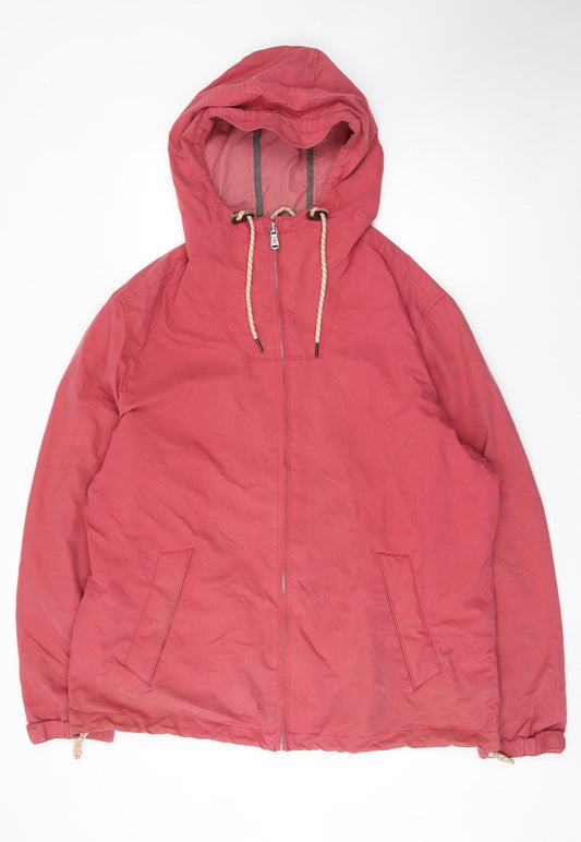 Fat Face Womens Red Hooded Anorak Jacket XL Cotton Blend