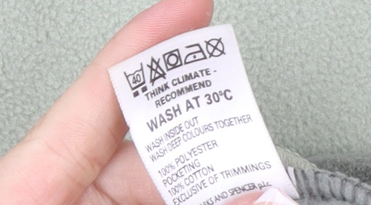 Marks and Spencer Womens Green Fleece Full Zip Jacket Size 14