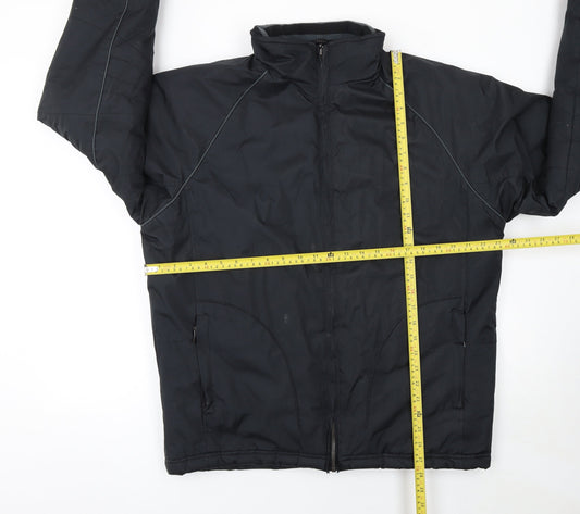 BHS Men's Black Polyester Mid-Length Zip Activewear Jacket Size M