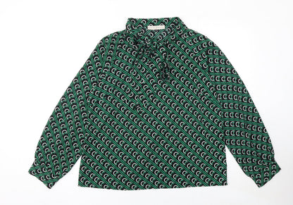 Womens UK Size M Rowen Avenue Green Tunic Blouse