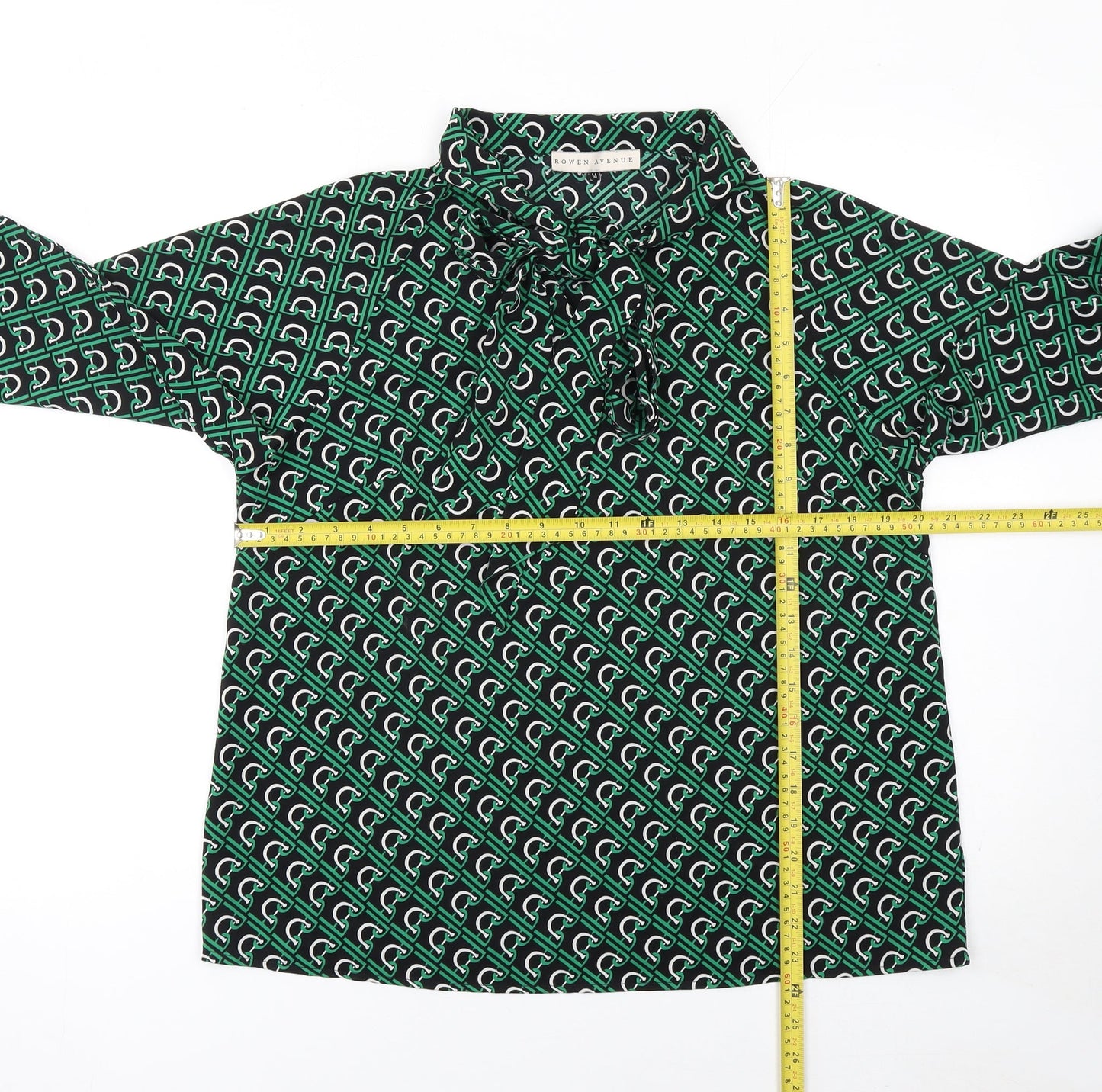 Womens UK Size M Rowen Avenue Green Tunic Blouse