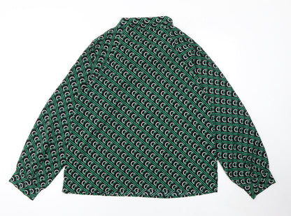 Womens UK Size M Rowen Avenue Green Tunic Blouse
