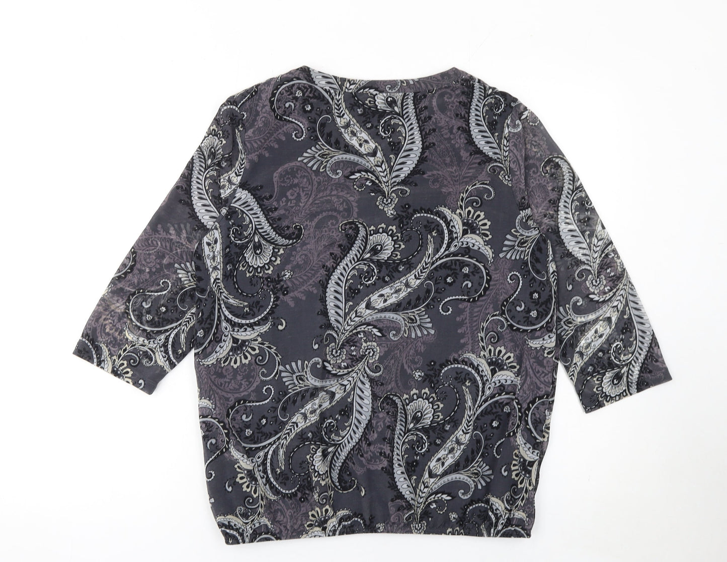 Womens UK Size M Croft & Barrow Grey Tunic Blouse
