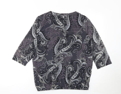 Womens UK Size M Croft & Barrow Grey Tunic Blouse