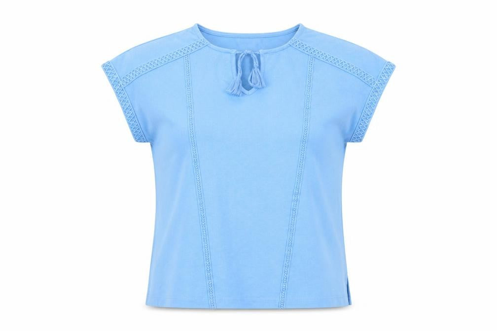 Womens UK Size XS Gallery Blue Tunic Blouse