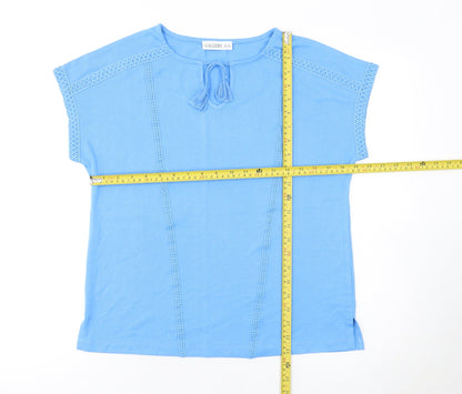 Womens UK Size XS Gallery Blue Tunic Blouse