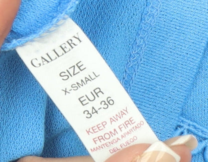 Womens UK Size XS Gallery Blue Tunic Blouse