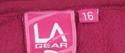 LA Gear Women's Pink Fleece Full Zip Active Jacket Size 16