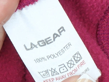 LA Gear Women's Pink Fleece Full Zip Active Jacket Size 16