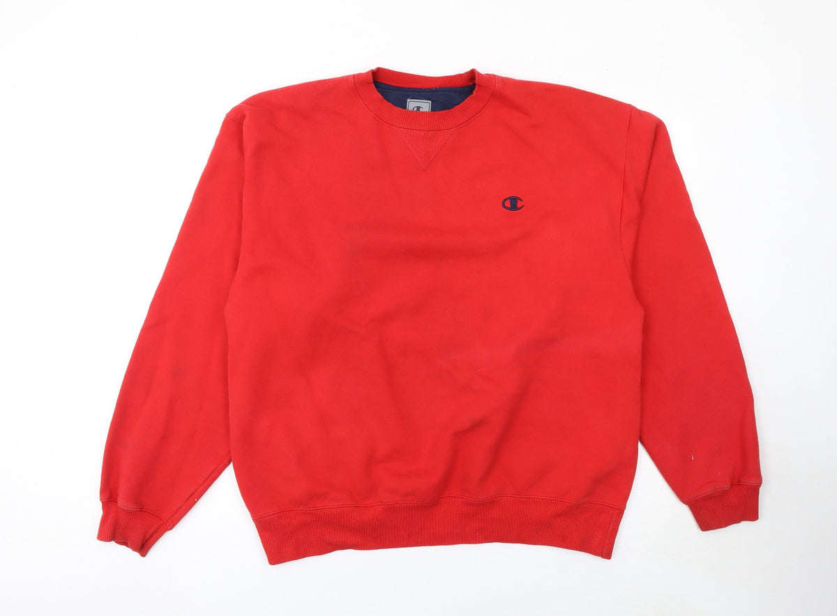 Mens UK Size L Champion Red Pullover Sweatshirt