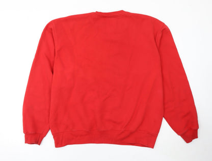 Mens UK Size L Champion Red Pullover Sweatshirt