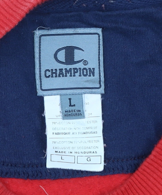 Mens UK Size L Champion Red Pullover Sweatshirt