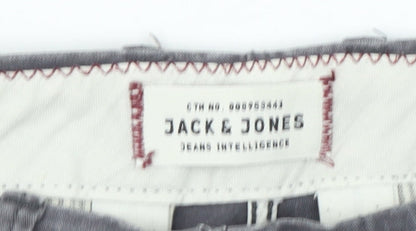 Jack & Jones Men's Grey Slim Fit Chino Trousers 29W 30L Cotton