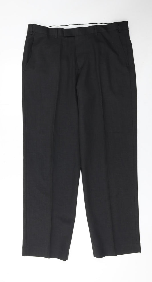 St Bernard for Dunnes Stores Mens Black 36in Dress Pants Classic Fit Trousers