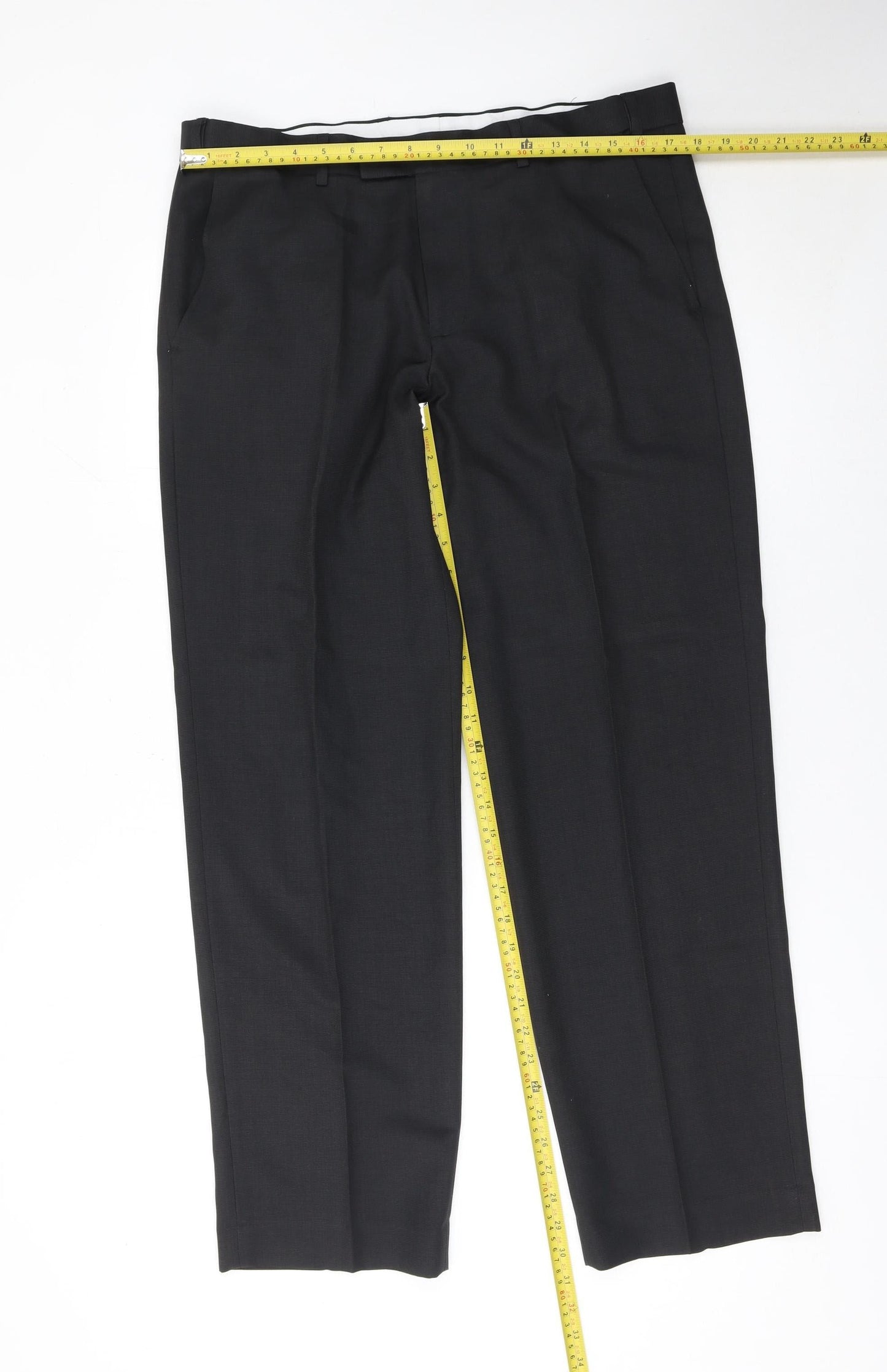St Bernard for Dunnes Stores Mens Black 36in Dress Pants Classic Fit Trousers