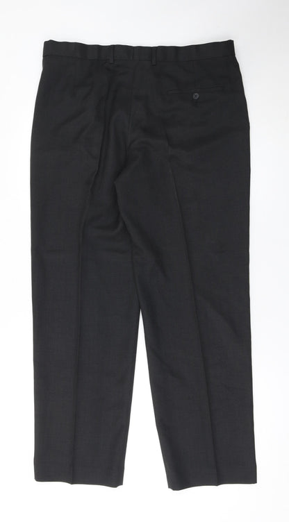 St Bernard for Dunnes Stores Mens Black 36in Dress Pants Classic Fit Trousers