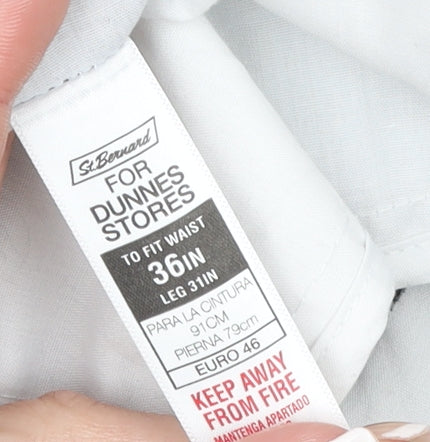 St Bernard for Dunnes Stores Mens Black 36in Dress Pants Classic Fit Trousers