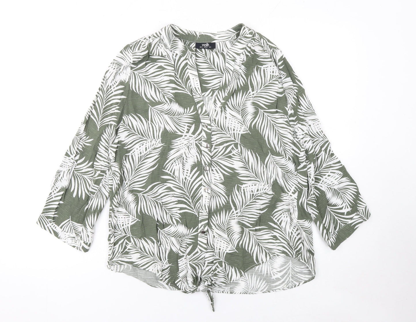 Womens UK Size 12 Wallis Green Kimono Blouse