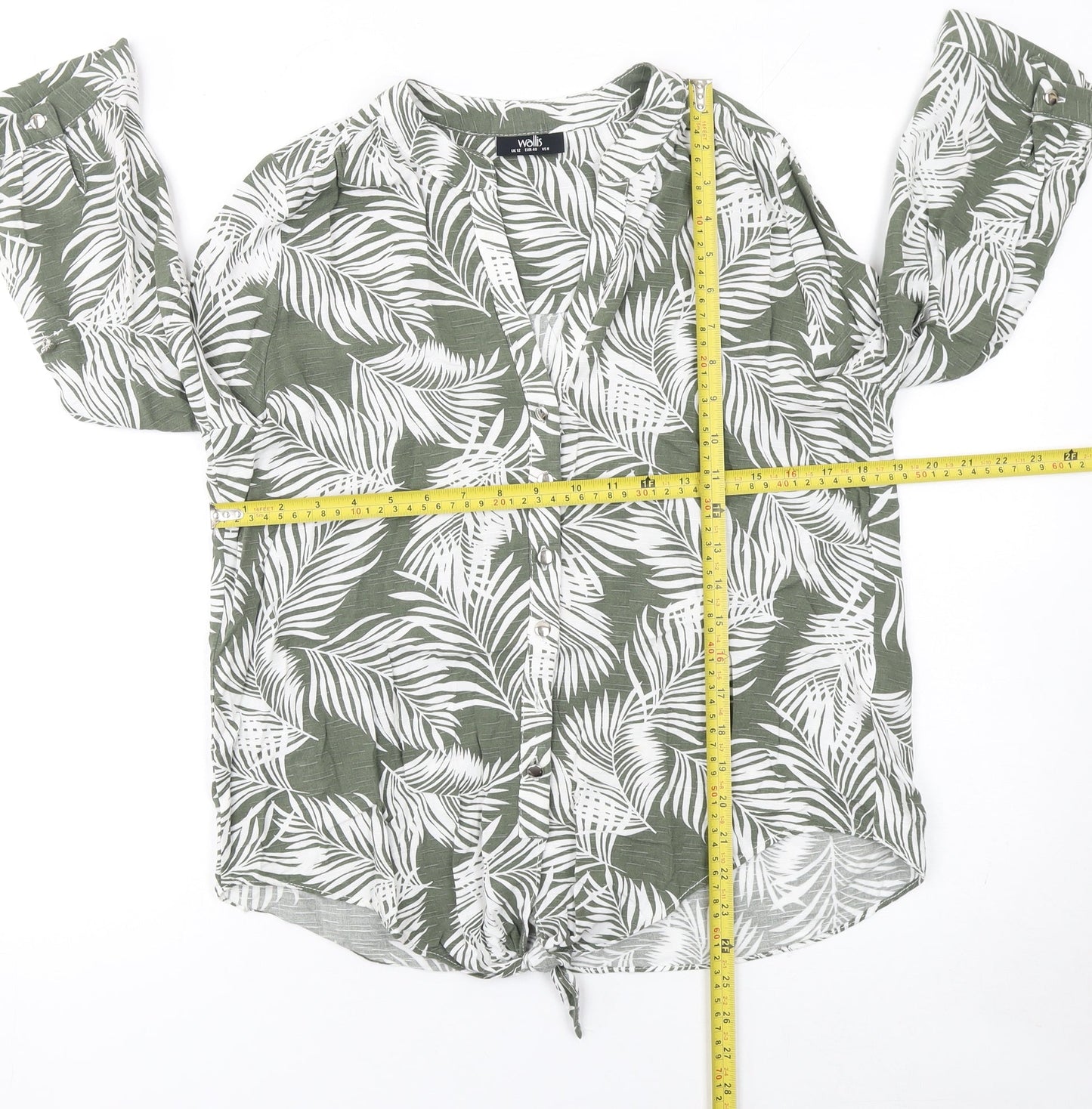 Womens UK Size 12 Wallis Green Kimono Blouse