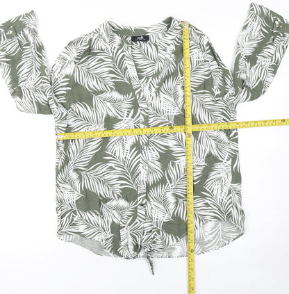 Womens UK Size 12 Wallis Green Kimono Blouse