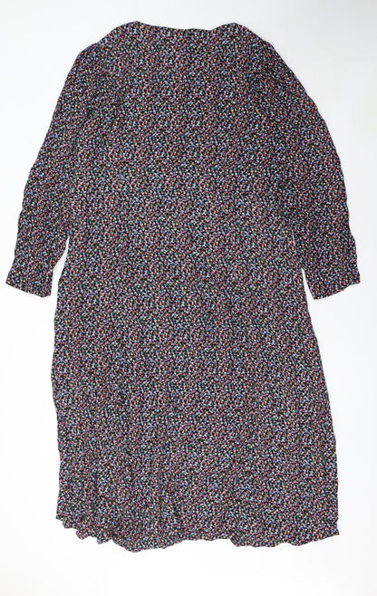 Marks and Spencer Womens Multicoloured Floral Midi Wrap Dress Size 18