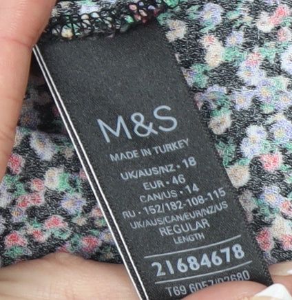 Marks and Spencer Womens Multicoloured Floral Midi Wrap Dress Size 18