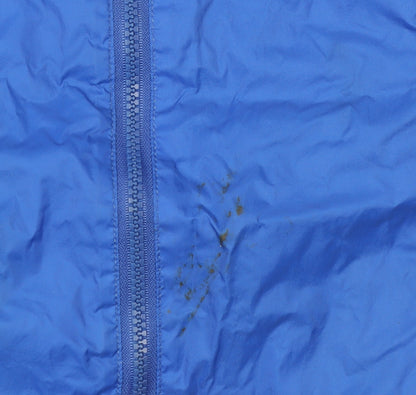 Adidas Men's Blue L Windbreaker Jacket Hooded Full Zip Sportswear