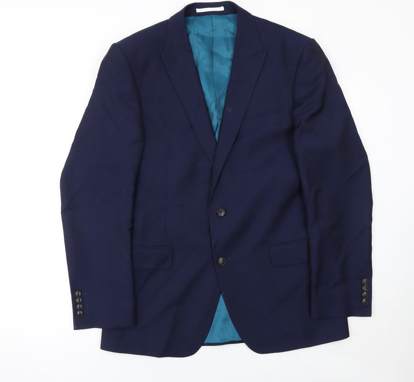 Marks and Spencer Men's Blue 40in Regular Wool Suit Jacket