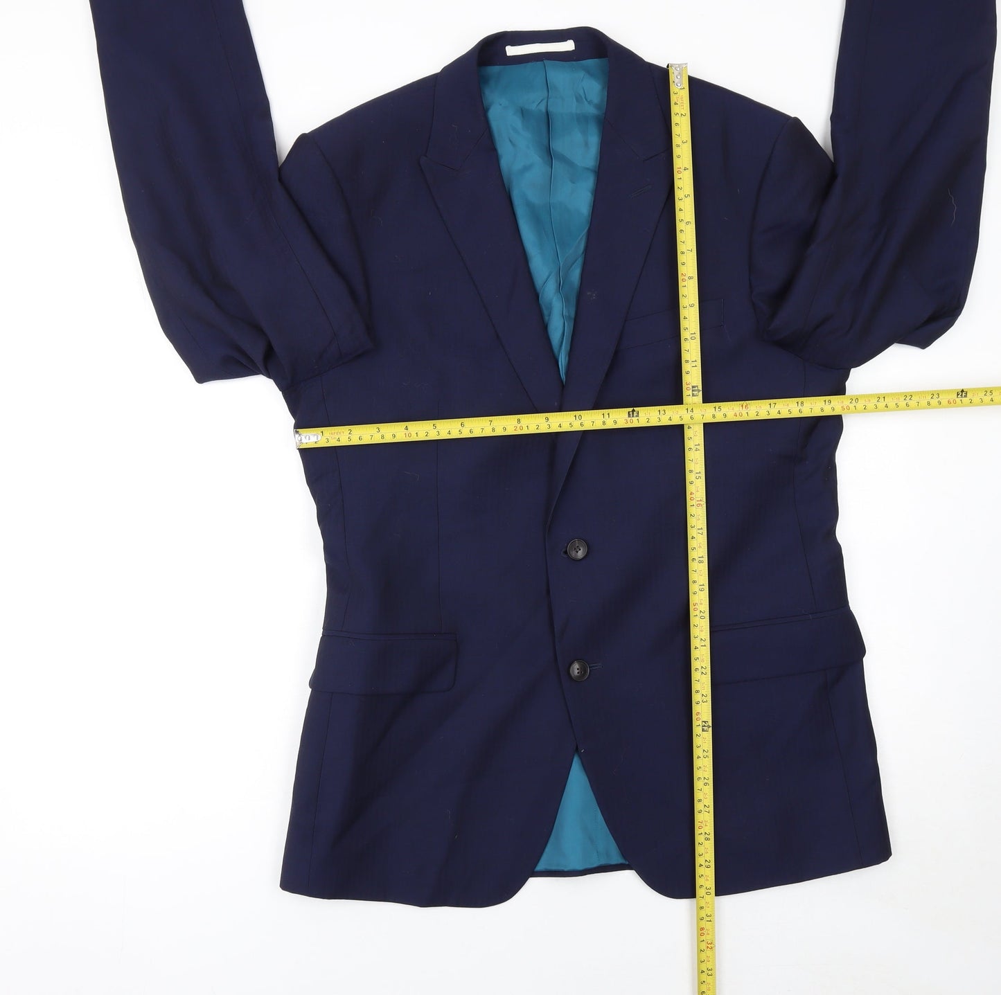 Marks and Spencer Men's Blue 40in Regular Wool Suit Jacket