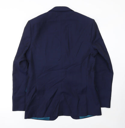 Marks and Spencer Men's Blue 40in Regular Wool Suit Jacket