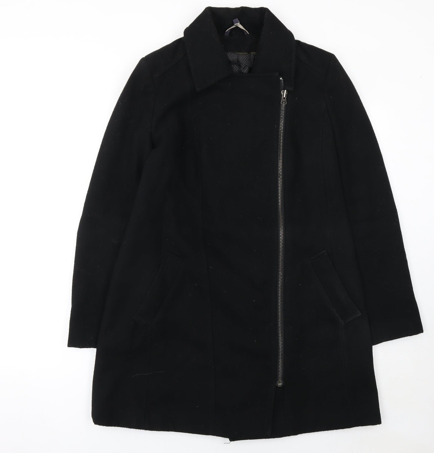 Womens UK Size 12 Marks and Spencer Black Overcoat