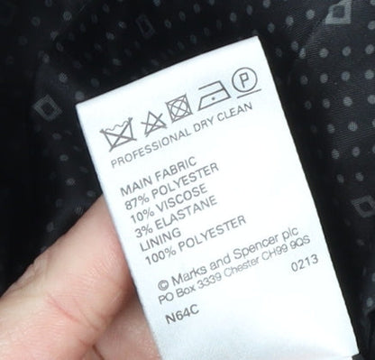 Womens UK Size 12 Marks and Spencer Black Overcoat