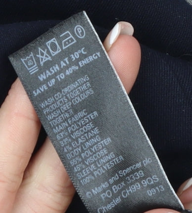 Marks and Spencer Womens Navy Blazer Jacket UK 10 Single Breasted Lined