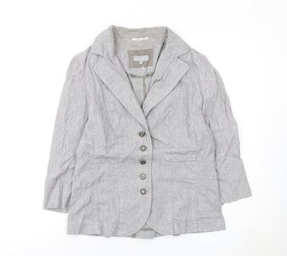Marks and Spencer Per Una Grey Linen Blend Blazer Women’s Size 12