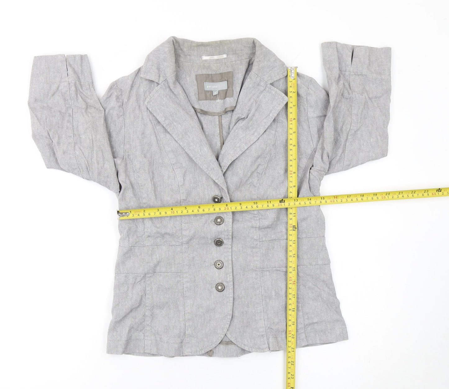 Marks and Spencer Per Una Grey Linen Blend Blazer Women’s Size 12