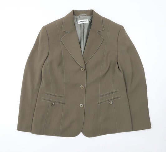 Gerry Weber Women Brown Size 16 Classic Tailored Blazer Jacket