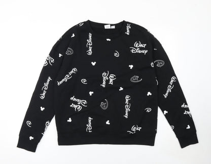 Womens UK Size S Disney Black Pullover Sweatshirt
