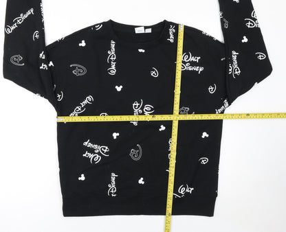 Womens UK Size S Disney Black Pullover Sweatshirt