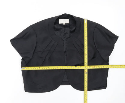 CC Women Black Size 14 Cropped Shawl Collar Tuxedo Jacket