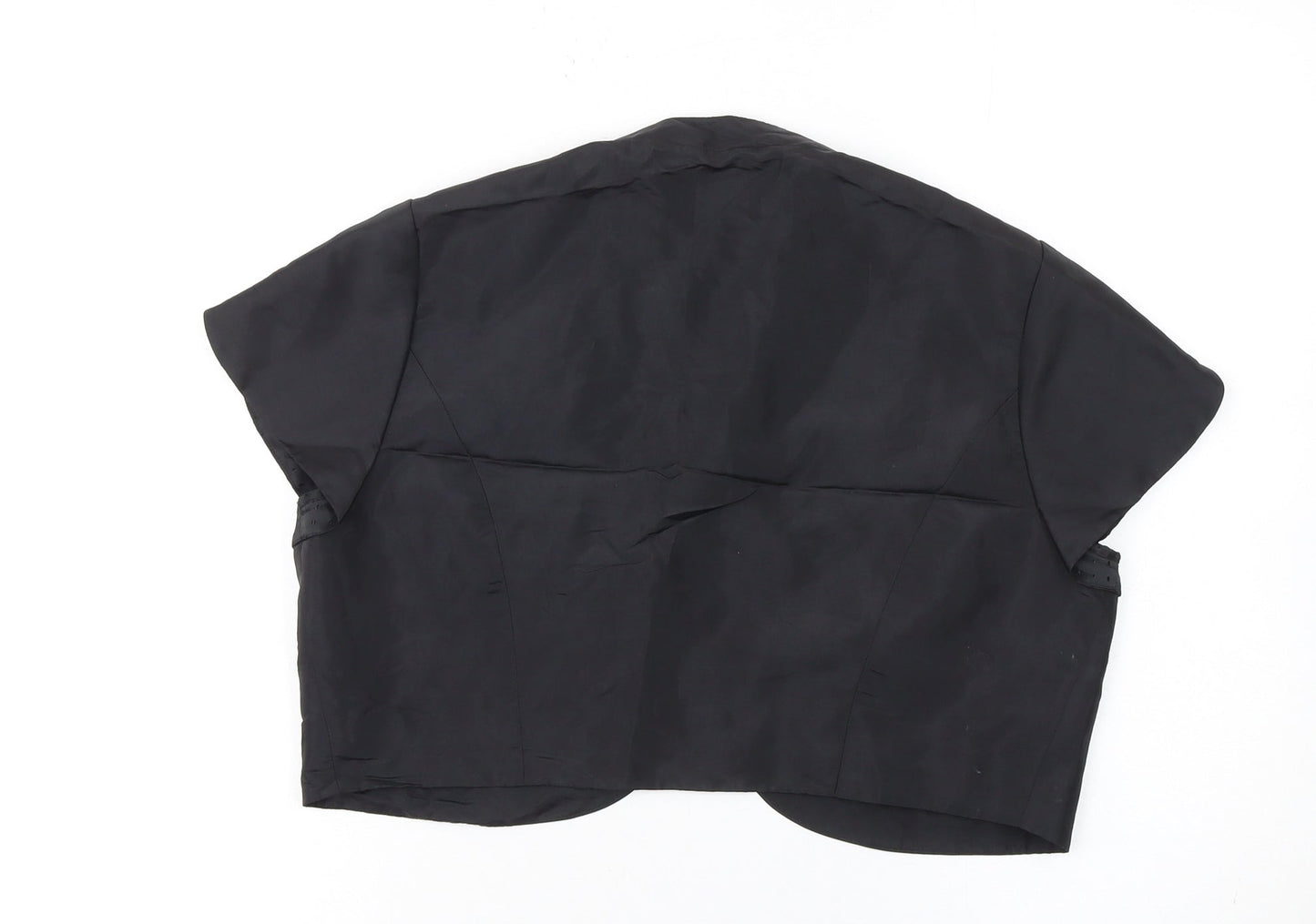 CC Women Black Size 14 Cropped Shawl Collar Tuxedo Jacket