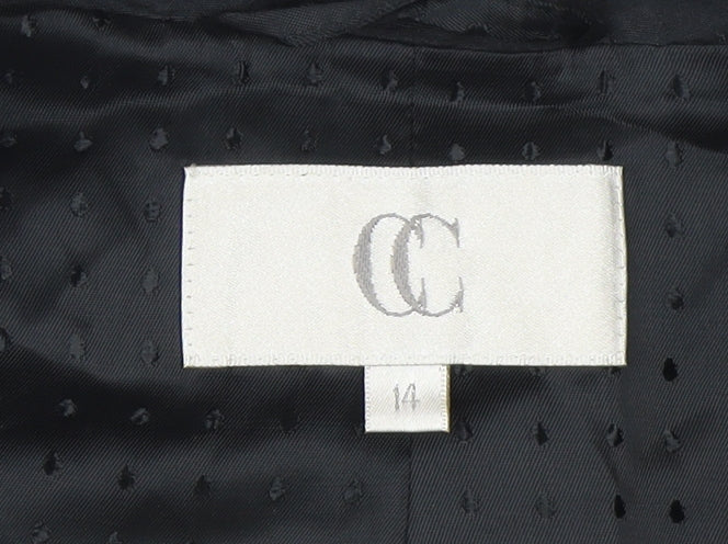 CC Women Black Size 14 Cropped Shawl Collar Tuxedo Jacket