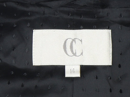 CC Women Black Size 14 Cropped Shawl Collar Tuxedo Jacket