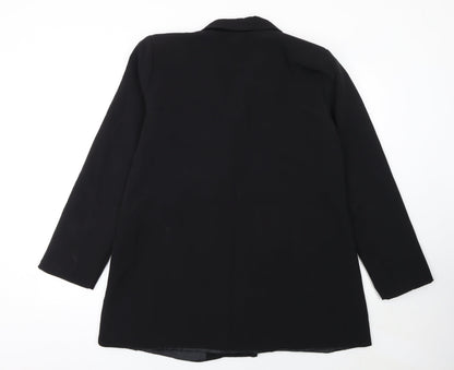 Boohoo Women Black Double-Breasted Suit Jacket UK 18 Long Sleeve