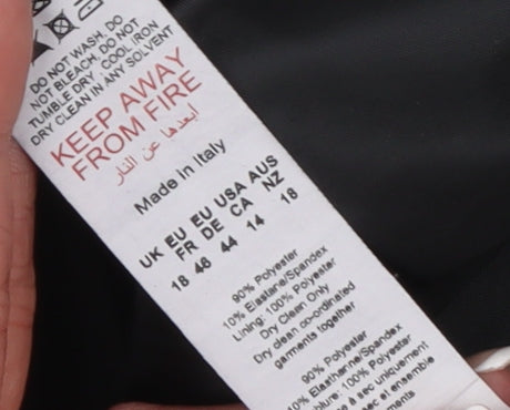 Boohoo Women Black Double-Breasted Suit Jacket UK 18 Long Sleeve