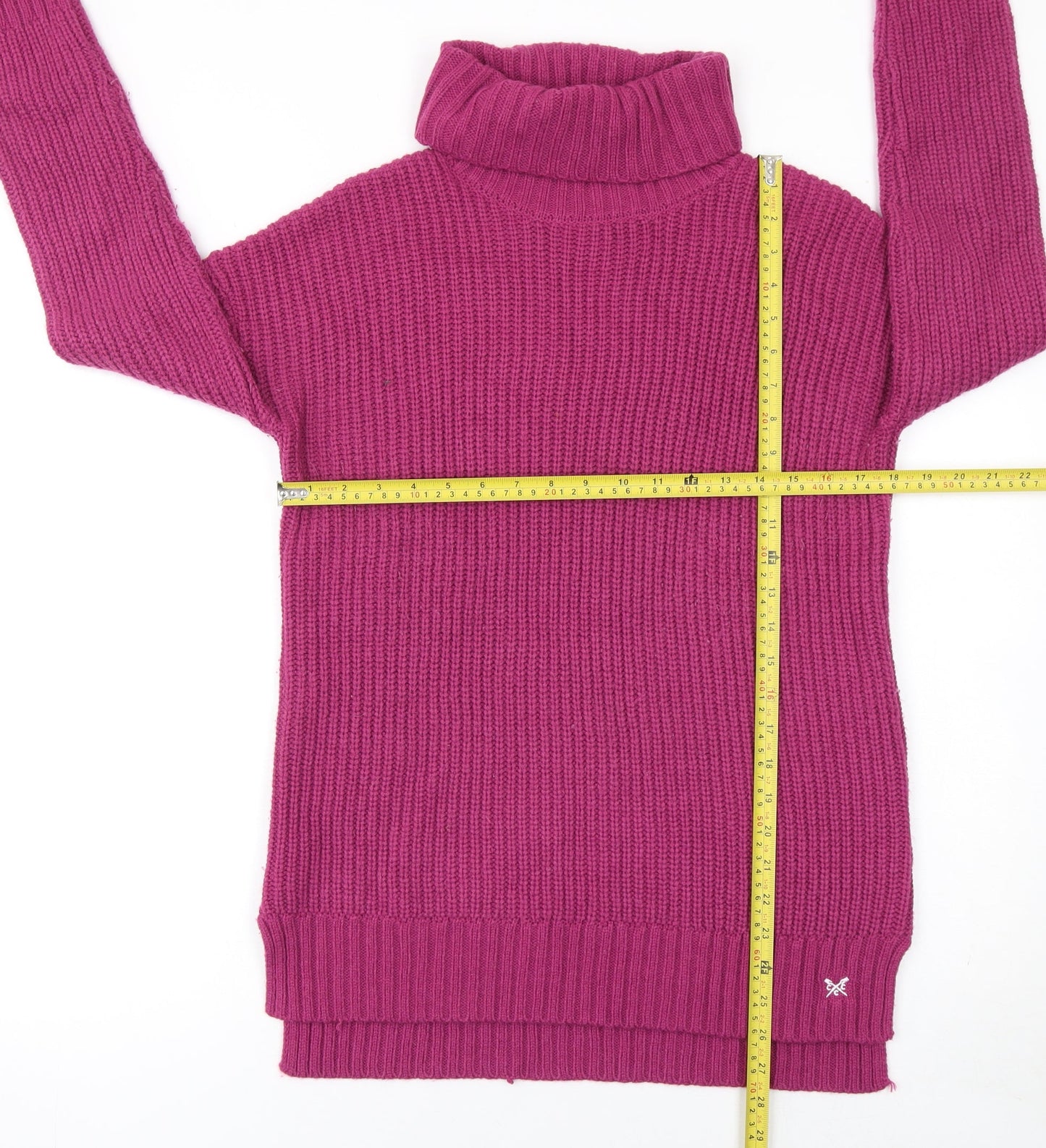 Crew Clothing Women’s Purple Roll Neck Chunky Knit Jumper Size 10
