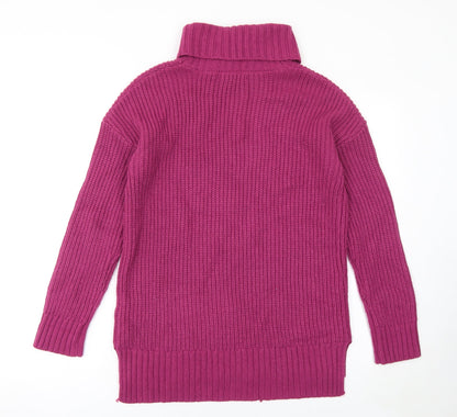 Crew Clothing Women’s Purple Roll Neck Chunky Knit Jumper Size 10