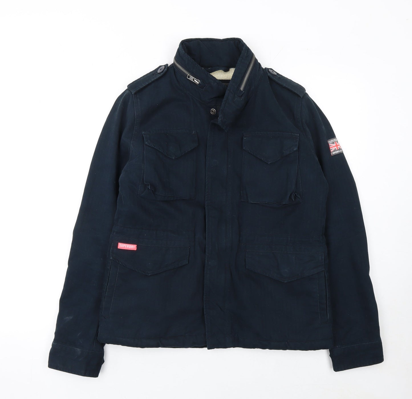 Womens UK Size S Superdry Blue Military Jacket